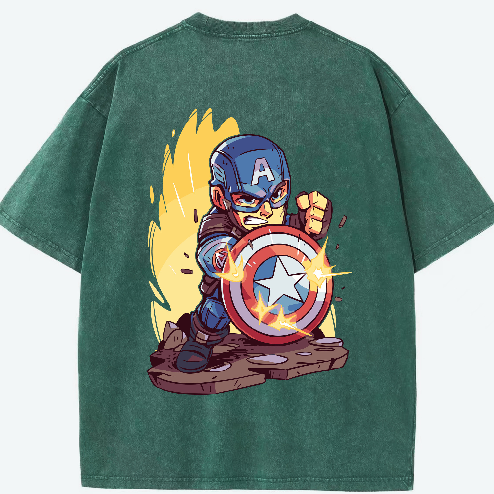 （画像用） アベンジャーズ The Avengers 綿100% ヴィンテージ風 半袖Tシャツ（背面プリント）